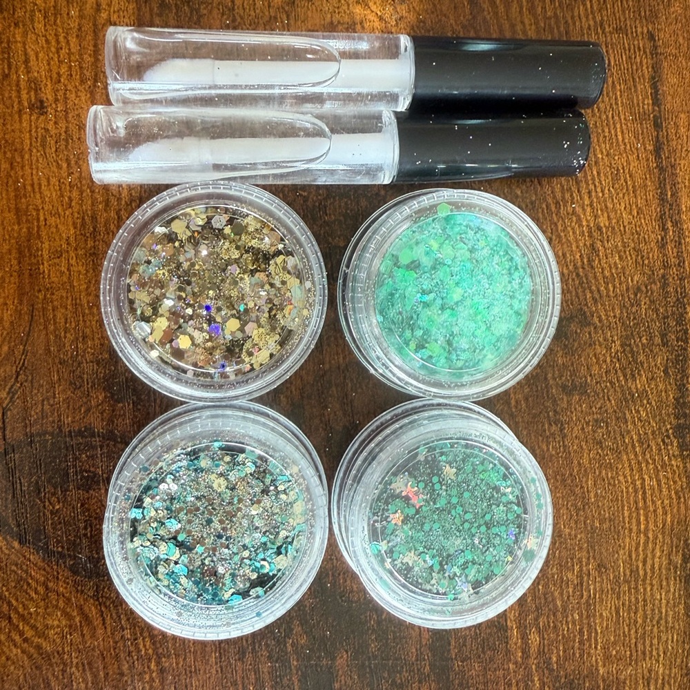 Glitter Eyeshadow Set - Green and Gold